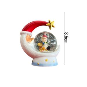 Christmas Moon Hat Waterball (Small Snowman Inside)