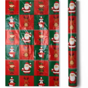 Red And Green Christmas Wrapping Paper Size: 100*70