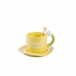 Handle Mug with Coaster & Spoon