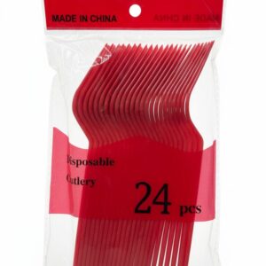 Red Plastic Forks (24pcs)
