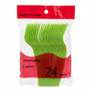 Green Plastic Forks (24pcs)