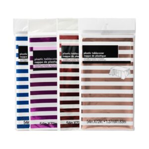 Reusable Metallic Stripes Table Covers (137cm x 183cm)