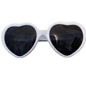 White heart-shaped sunglasses