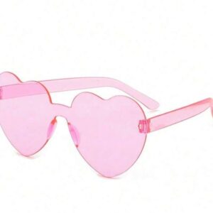 Pink transparent Heart-shaped sunglasses