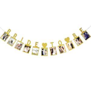 “Bride to be” Gold Glitter Photo Banner