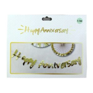 Happy Anniversary “ Gold Banner
