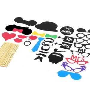 Colorful Photo Props On A Stick Moustache Photo Booth