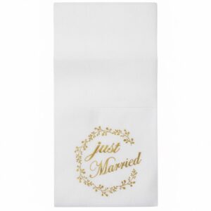 “Just Married “ white and gold napkin (20pcs)