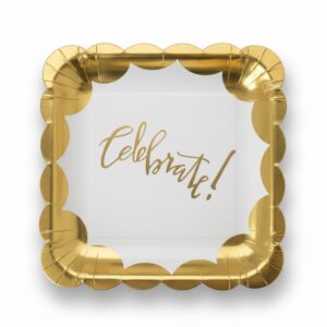 “Celebrate”gold cartoon plate 6 pcs (23cm)