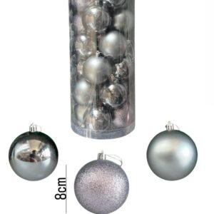 Christmas Balls Set Of 24 Pieces Size 8cm