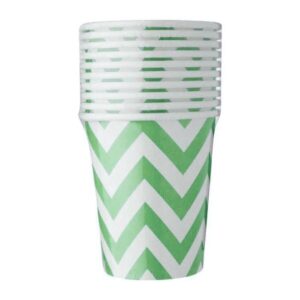 Carton Paper Cups: Zigzag Green&White (10pcs)