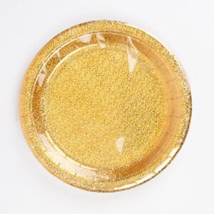 Holographic Gold paper plates  9” (10pcs )