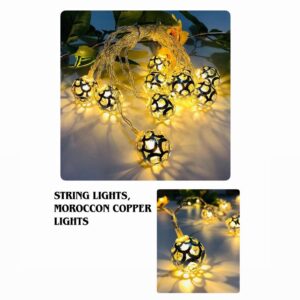 Golden Metla Moroccan-Patterned LED String Lights.