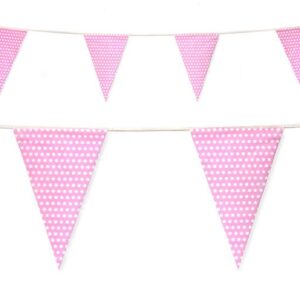 Dotted Pink Flags Banner