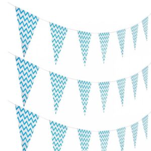 Baby blue Zigzag Party Flags Banner