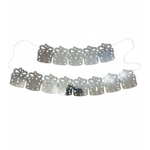 Gift-shaped Silver Birthday Banner