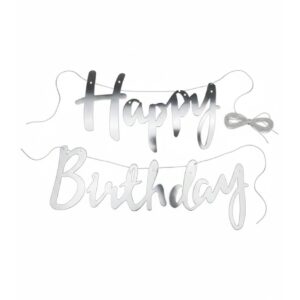 Happy Birthday silver Banner