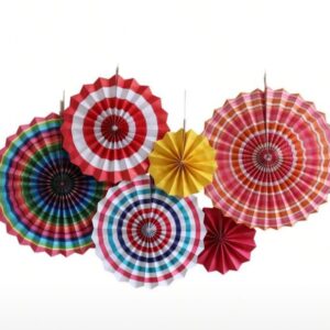 Tissue Paper Hanging Fans Decoration