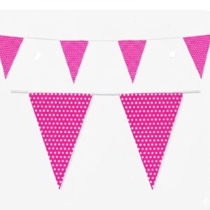 Dotted Hot Pink Flags Banner