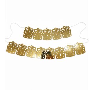 Gift-shaped Gold Birthday Banner