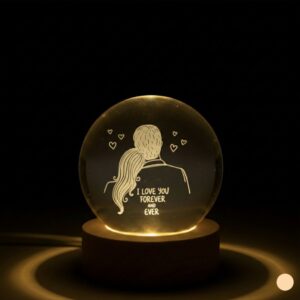 Crystal Ball + Light  13Cm x 8Cm