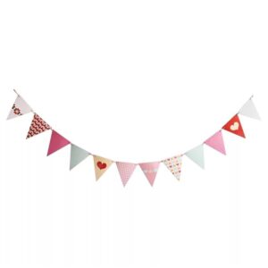 Party Pink Heart Flags Banner