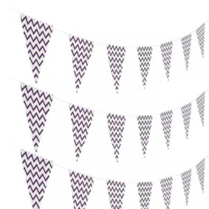 Dark Purple Zigzag Party Flags Banner