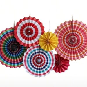 Tissue Paper Hanging Fans Decoration
