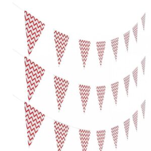 Red Zigzag Party Flags Banner