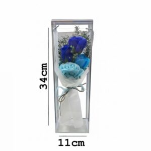 Artificial flower box containing roses.