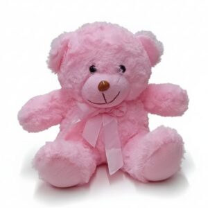 Flurry Pink Teady Bear With Bow 20cm