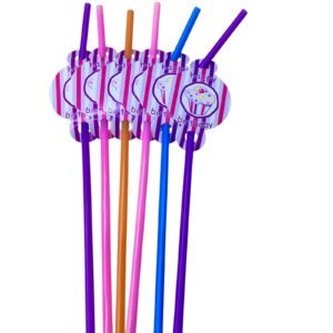 Happy Birthday Cupcakes Straws (6pcs)