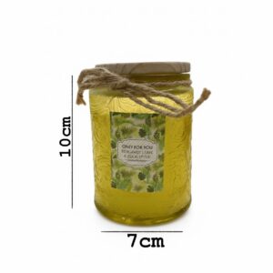 Scented Candle In A Jar + Wood Lid Bergamot Leave & Eucalyptus