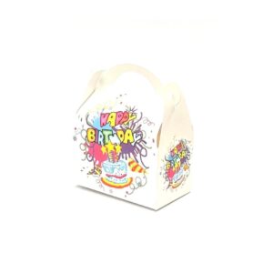 White HBD Party Favor Box 6pcs