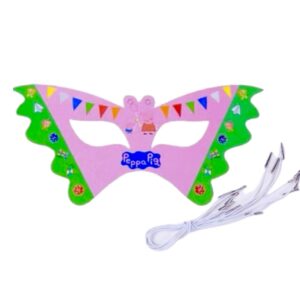 Peppa Pig shaped butterfly paper party eye mask. (6pcs)