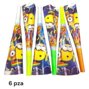 Minions Party Horns  6 pcs