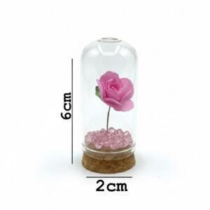 Extra mini wish bottle with a Pink flower