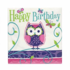 Owl Happy Birthday Napkins  (20pcs)
