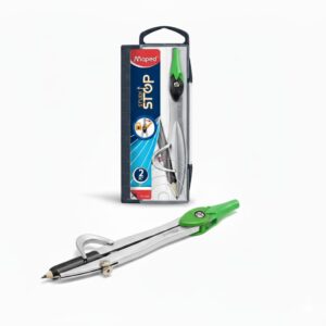 Green compass with grey pencil