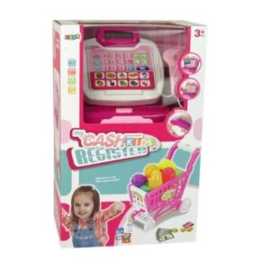 Electronic toy cash register and shopping cart set