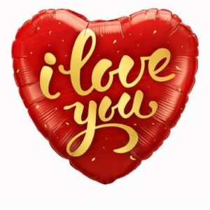 Iloveyou heart shape foil balloon 18”