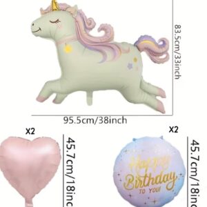 Unicorn foil balloon set 5 pcs