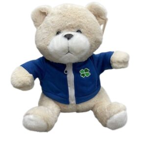 Beige Teddy With Blue Shirt 25cm