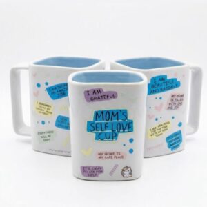 White Glass Mug With Mom Quotes
