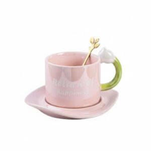 Handle Mug with Coaster & Spoon
