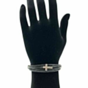 Men’s Cross Leather Bracelet.