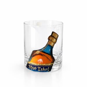 Hand Painted Whiskey Glass (BLUE LABEL)