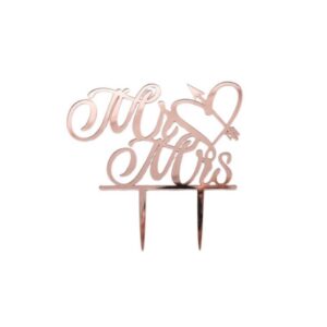 Plexi  Mr&Mrs With Heart Cake Topper