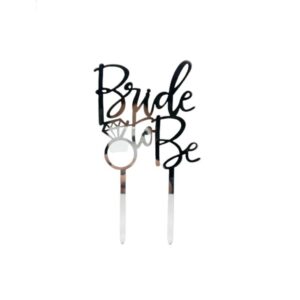 Plexi Bride To Be Cake Topper (Silver)