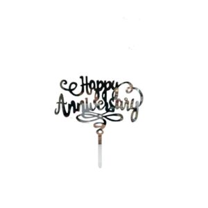 Plexi Happy Anniversary Cake Topper (Silver)